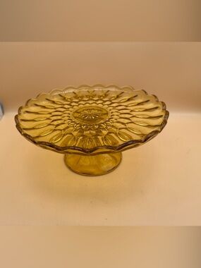 Indiana Glass Amber Pedestal Cake Stand